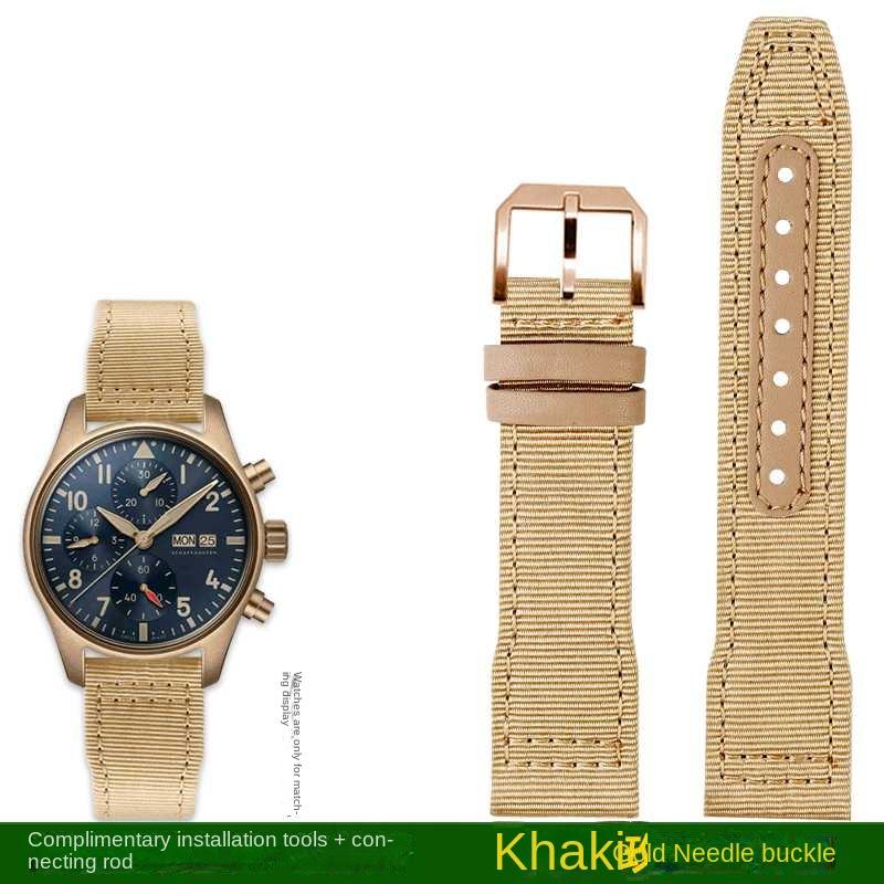 Bracelet de montre en nylon 20 mm 21 mm 22 mm pour IWC Universal Pilot Mark 18 Spitfire Fighter Série Portugal Bracelet de montre en toile