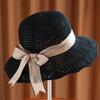 Fashion Women Sun Hats Straw Hat Female Ribbon Bow-knot Wide Brim Beach Hat Casual Summer Shade Cap