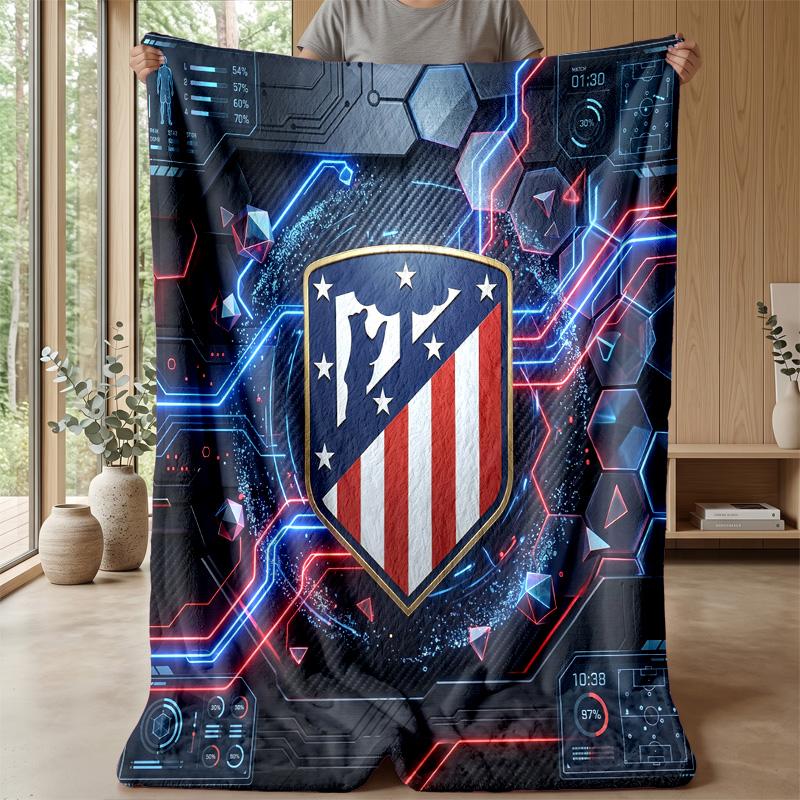 Atletico Madrid Theme blanket Soft Flannel Blanket Plush Throw Blanket Cozy Sofa Bed Blanket for Home Decor
