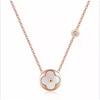 Fashion Four Leaf Clover And Heart Chain Necklace With Decoration Rhinestone