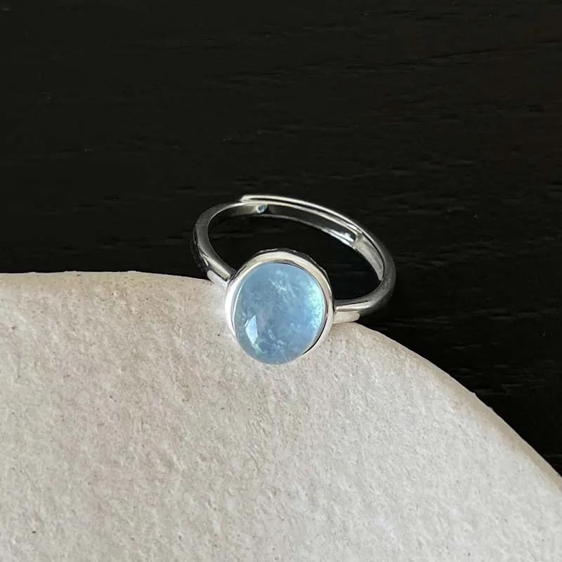 Bohemian Retro Opal Rings for Women Curved Matte Metal Beaded Ring Personality Index Finger Jewelry Girls Accessories Gift