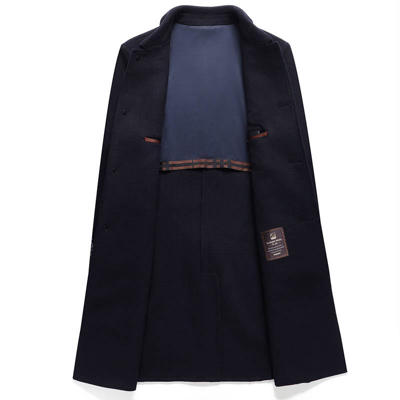 Autumn and Winter Wool Double-sided Woolen Coat Men's Pure Handmade Long Thickened Lapel Coat Plus Size Men's Clothing