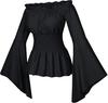 Camicia da Pirata Vintage da Donna Costume Gioco di Ruolo Costume di Scena Festival Recita