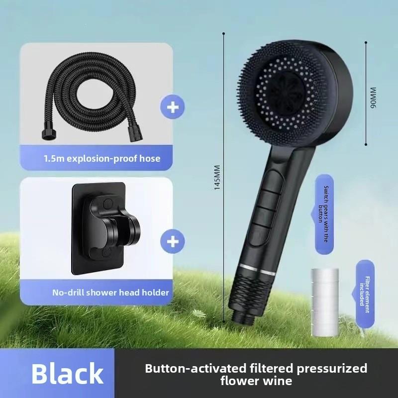 Piano Pressure Boost Shower Head Multifunction Rain Spray For Home Bathing And Massage