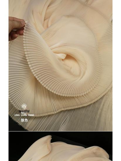 Pleated White Organza Crinkle Fabric for Evening Dress Decoration