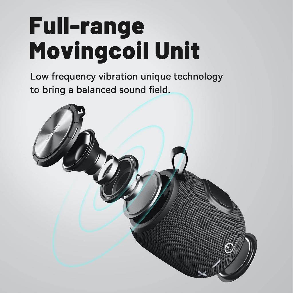 Sanag M7 Portable Bluetooth Dual Wireless Mini 360 HD Surround Sound Rich Stereo IP67 for and Red Speaker, 5.0 Pairing, Speaker, & Bass, 24-Hour