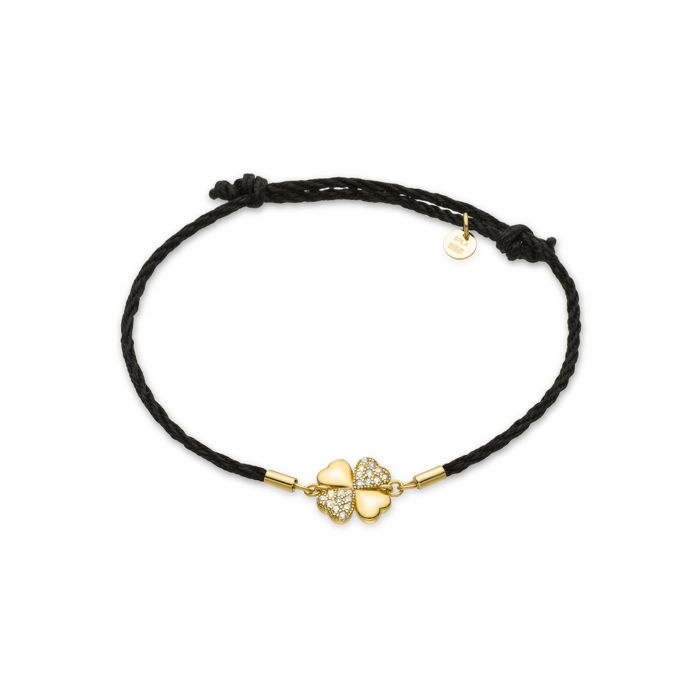 Bracelet - Umsa - Argent 925 - Zirconium Brillant - Finition or Jaune 18k - Ajustable