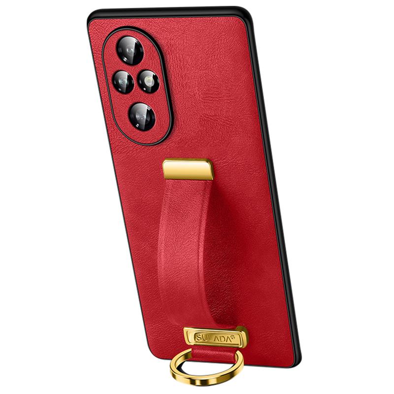 

Fashion Series for Honor 200 5G Case Wristband Kickstand Leather Back Phone Cover Red