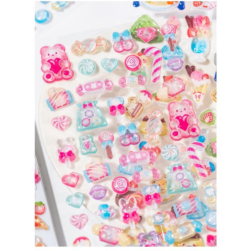Cute 3d Embossed Relief Sticker For Diy Hand Account And Phone Case