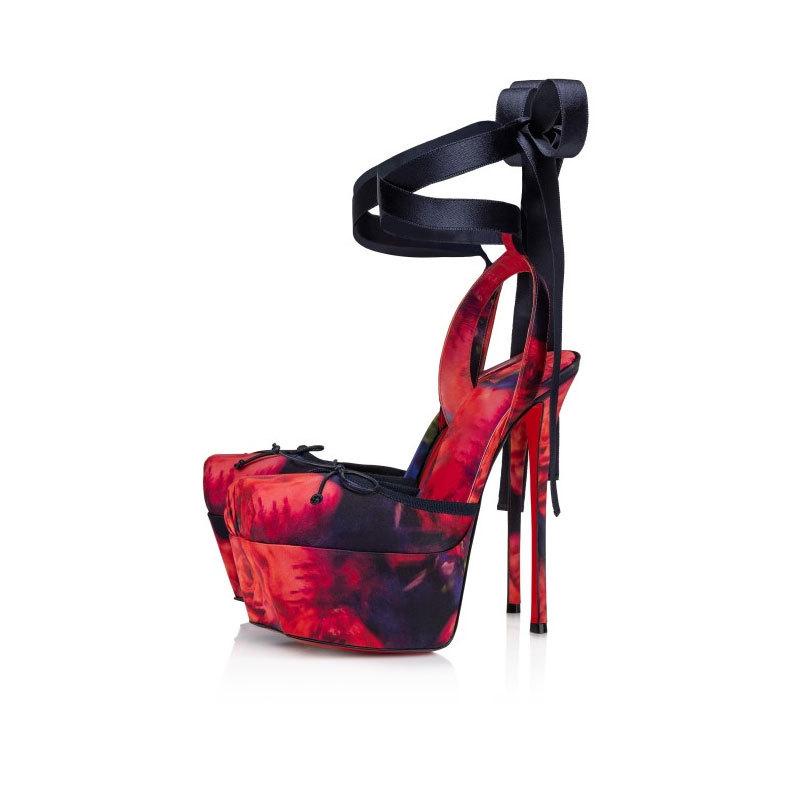 Fashion Sandals Fashion Shoe Super High Heels Wedding Party Sandals New Fashion Catwalk Satin Head Waterproof Table Thin Heel Ballet Bow