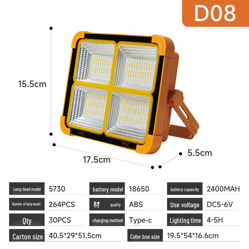Rechargeable LED Solar Street & Camping Lights for Outdoor and Emergency Use