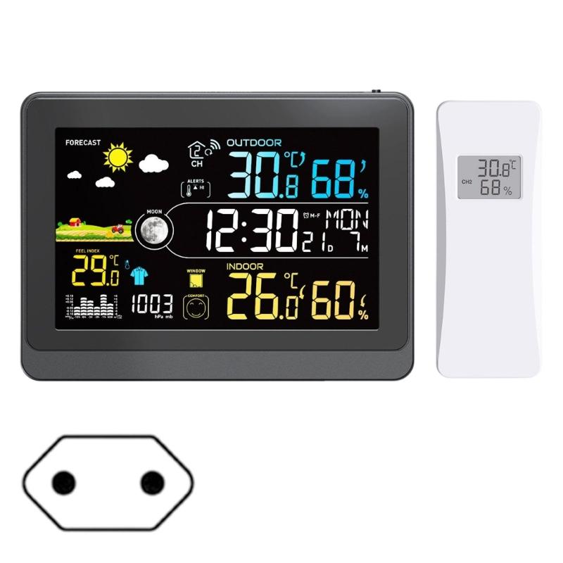 Color LCD Digital Weather Stations with Thermometers Hygrometer Barometers Radio Clock and Moon Phase Display