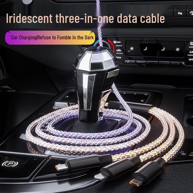 RGB Gradient Multi-Connector Fast Charging Cable with Running Light