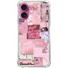 Aesthetic Pink Collage Case Compatible with iPhone 16, Pastel Cute Pink Girly Case for iPhone 16, Trendy Cool Soft TPU Bumper Case Cover