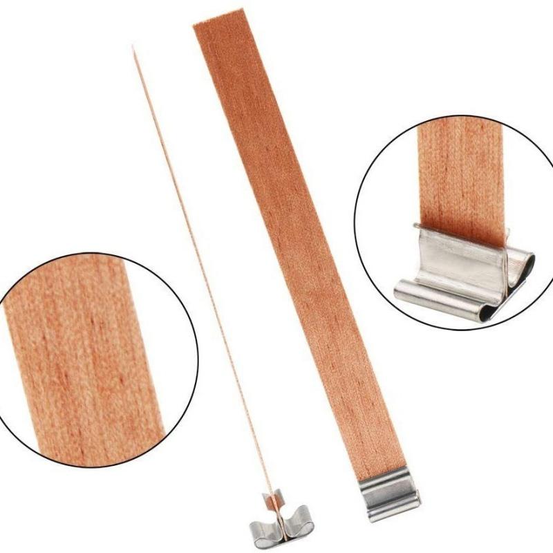 10/30pcs Wooden Candle Wick Set With Clip Base Smokeless Candle Wicks for DIY Paraffin Candle Jar Making Candle Making Supplies