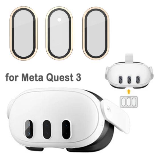 Camera Lens Protector Thin 9H Tempered Glass Anti-Scratch 360-Degree Full Coverage Camera Screen Protector Cover for Meta Quest 3