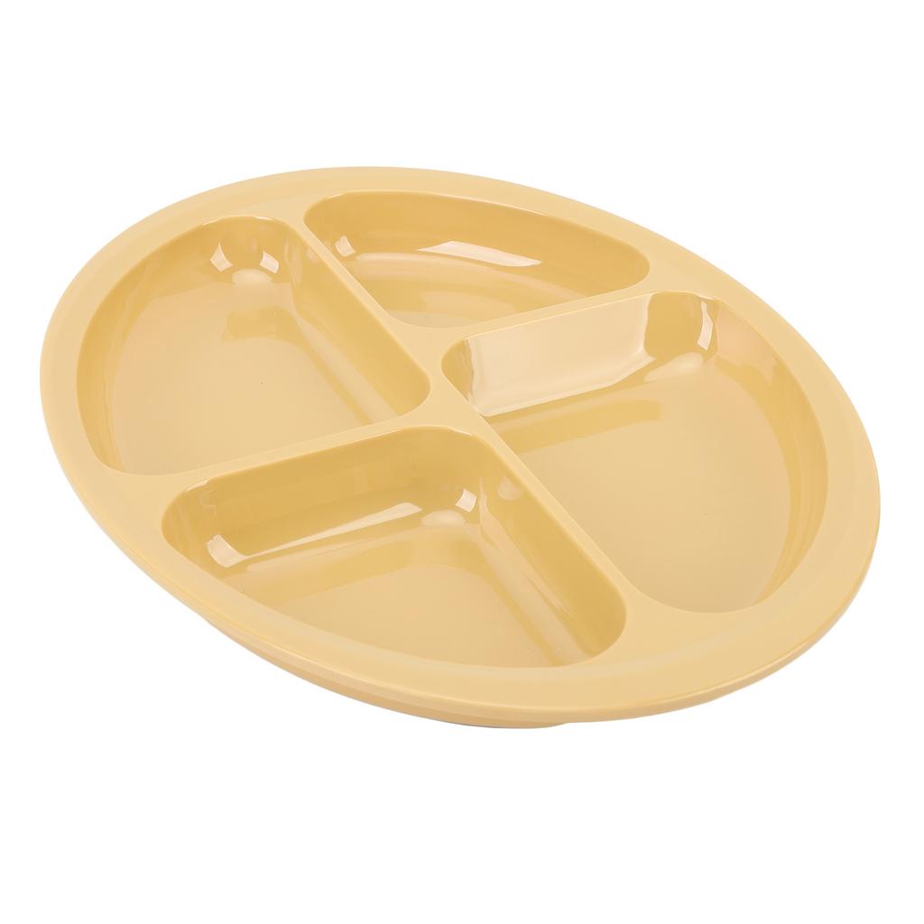 Divider Plate 4 Compartments Anti Slip Mat Round Portion Control Section Plate for Children Elderly