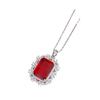 New Necklace Grandmother Retro Women'S Pendant Necklace Zircon Item Green Luxury Jewelry Artificial Crystal Copper