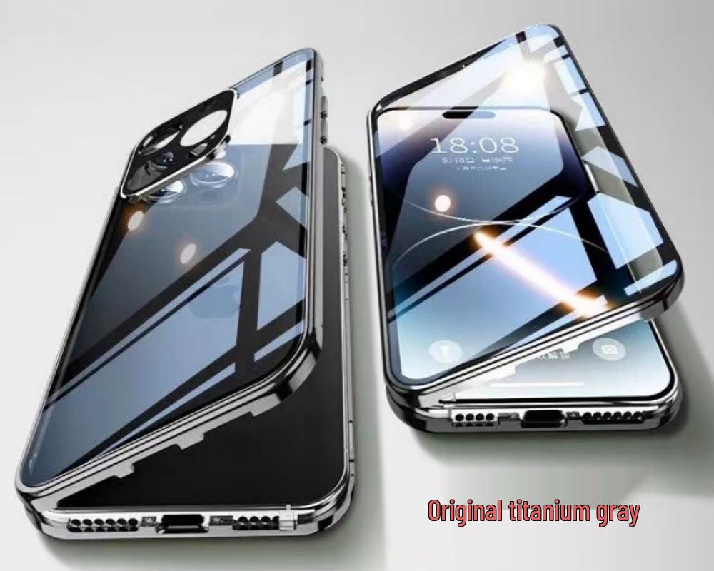 Anti-Peep Magnetische Spiegelhülle für iPhone 13/14/15/16 Pro Max mit beidseitigem Glasschutz