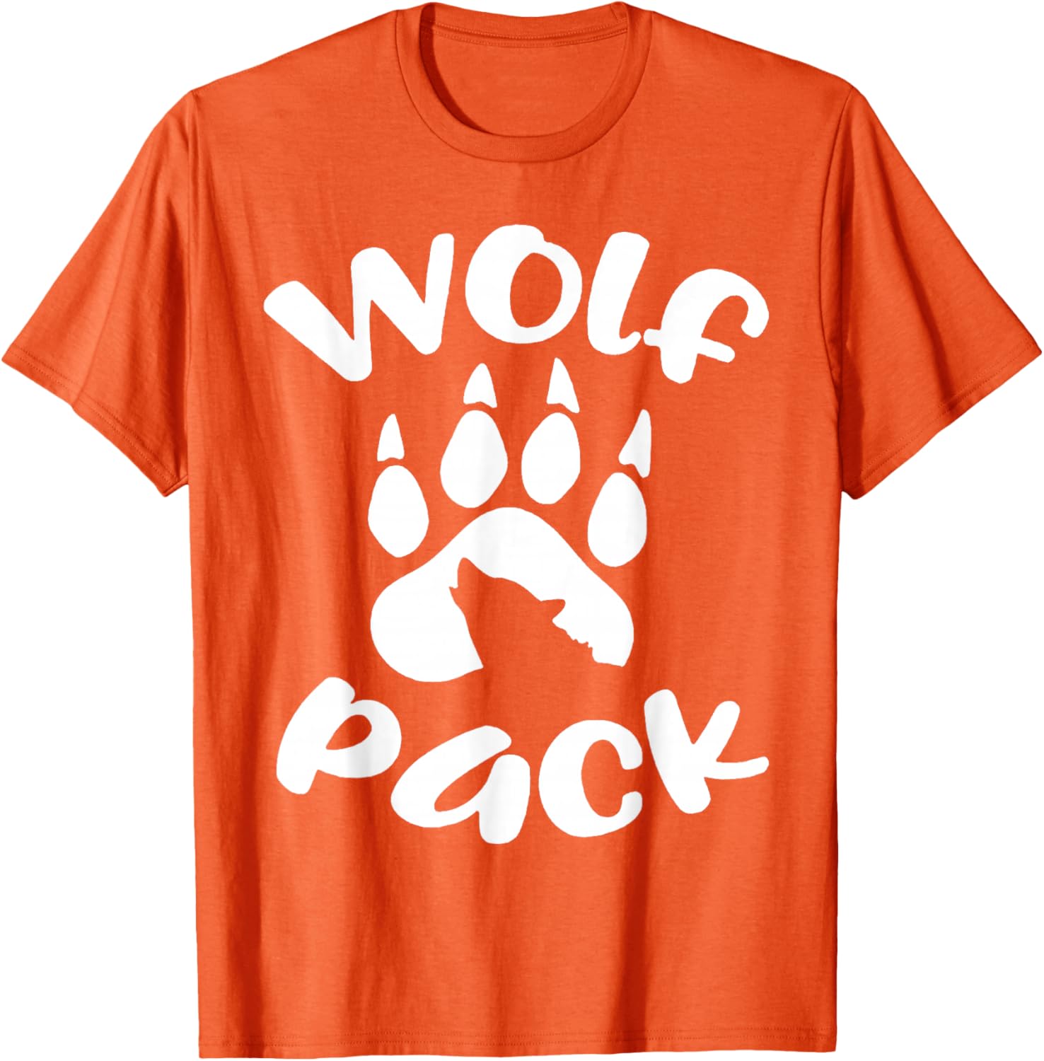 Wolf Pack Paw Print Graphic Tee Men Casual Cotton Short Sleeve Crew Neck T-Shirt 4XL