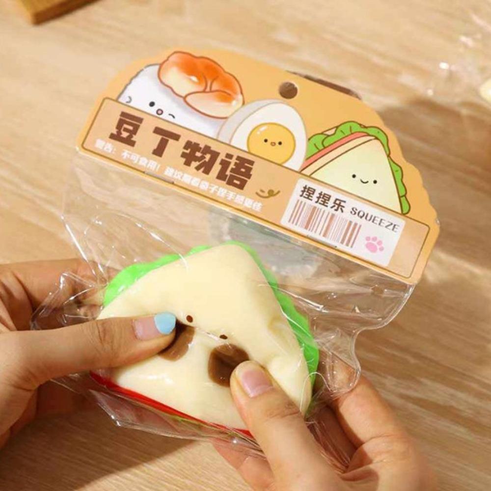 Pinch Simulation Sandwich Squeeze Toys Kneading Food Play Fidget Toy  Office Staff