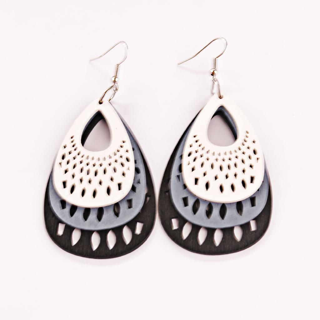 Womens 2025 Handmade Wooden Mixed Color Women's Wood Drop Earrings Summer Vintage Party Gift Women Jewelry Bohemian earrings hot