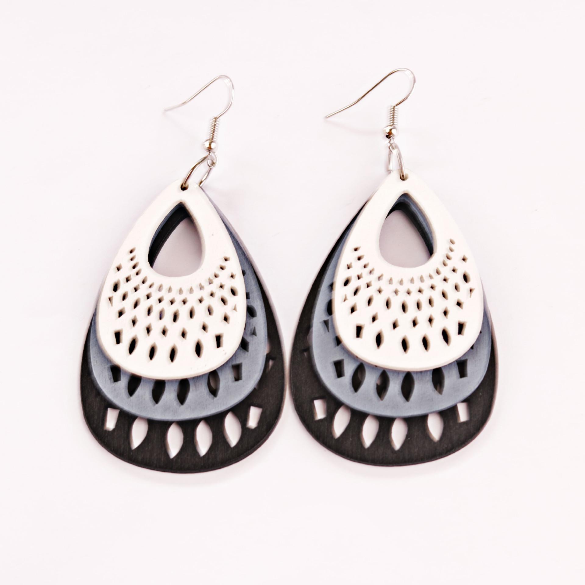 

Womens 2025 Handmade Wooden Mixed Color Women s Wood Drop Earrings Summer Vintage Party Gift Women Jewelry Bohemian earrings hot