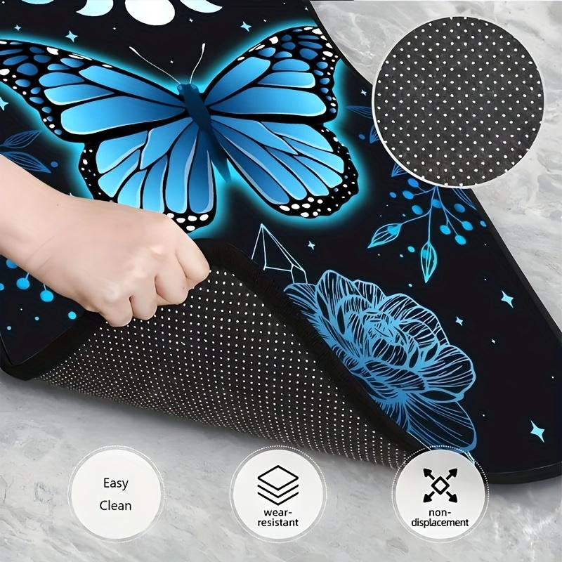 4pcs Fit Car Floor Mats Suitable for /SUVs/Trucks - Non-Slip Butterfly & Flower Design Front & Rear Seats, Durable ANR Rubber Vehicle Floor Liners