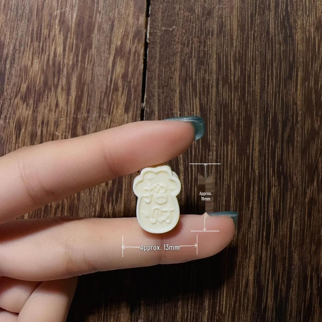Pingente de Joia DIY Esculpido Branco Marfim: Acessórios Estilo Três Passos