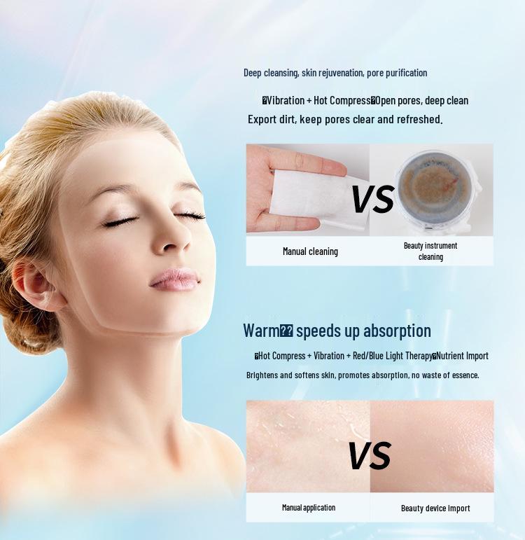 Cold & Hot Facial Massager with Red & Blue Light - Lifting, Firming & Cleansing