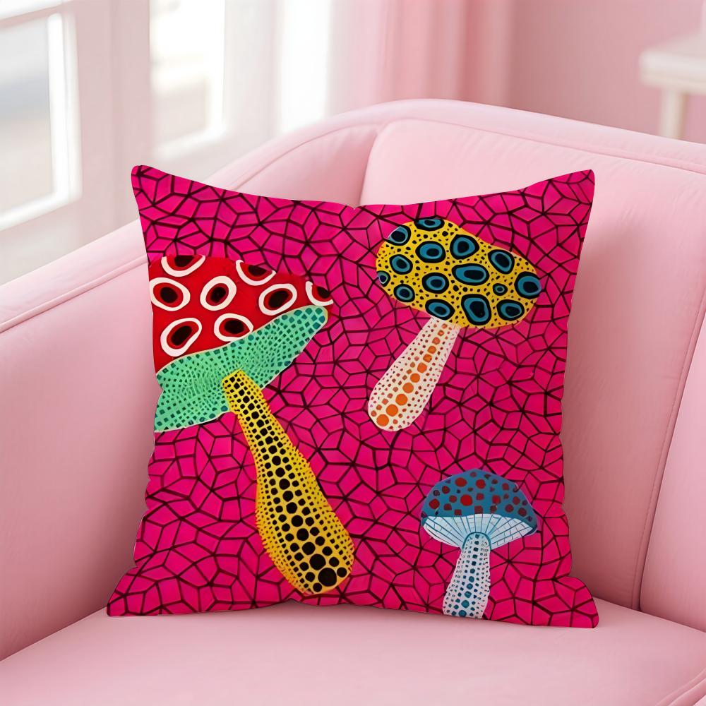 Y-Yayoi K-Kusama Cushion Cover Linen Pillowcase Cover Soft Decor For Sofa Home Room