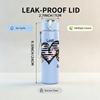 1PC Peace Sign Coffee Cup Heart 750ml Color Plastic Sports Water Bottle Leakproof Flip Straw Lid Suitable for Sports Office Home Use
