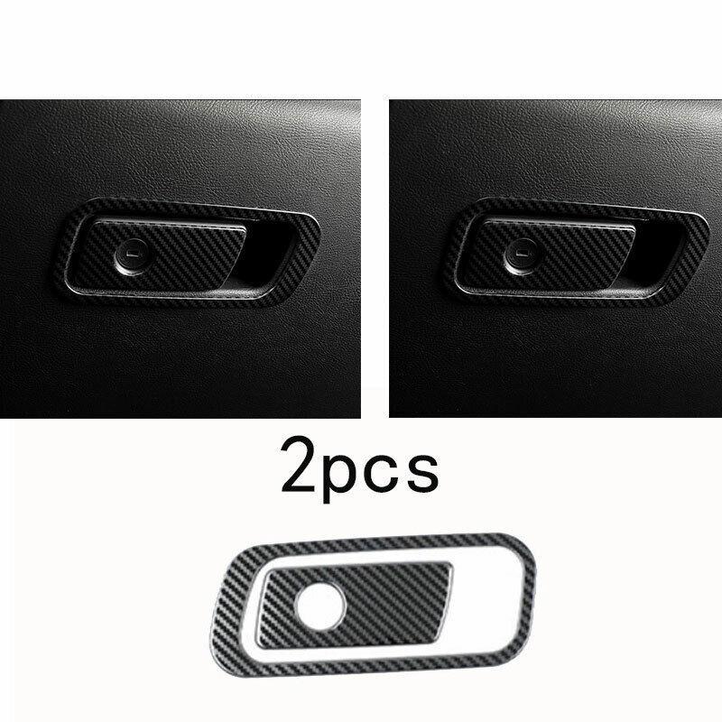 Co-Pilot Storage Box Handle Cover Trim Steel Carbon Fiber For Cadillac CT5 20-24