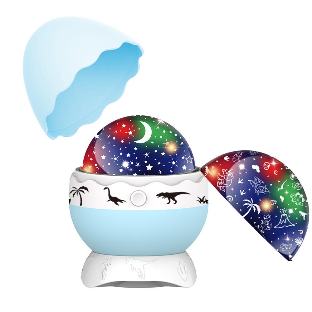 

Ночной светильник-проектор в виде динозавра с вращением на 360 градусов и 7 цветами проекционных огней, ночник, подарки на день рождения для мальчиков, декор спальни синий