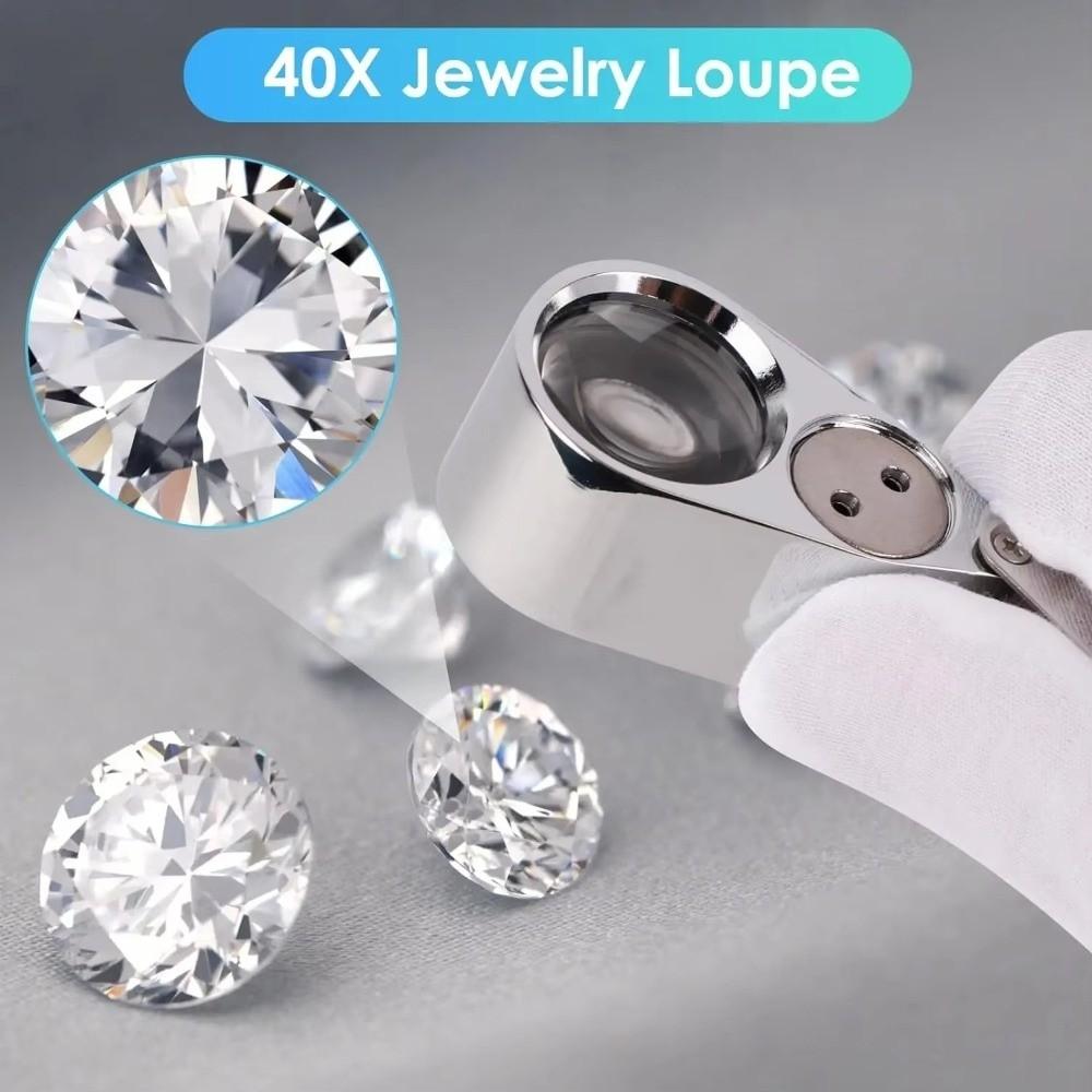 Precision Jewelry Loop Magnifier LED Illuminated Handheld Loupe  Jewelry Inspection