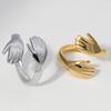 Open Ring Exaggerated Arm-Circling Shape Three-Dimensional Sculptural Design Wraps Finger Ring Hip-Hop Street Style Statement Ring