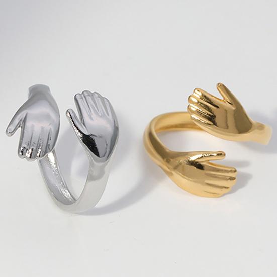 Open Ring Exaggerated Arm-Circling Shape Three-Dimensional Sculptural Design Wraps Finger Ring Hip-Hop Street Style Statement Ring