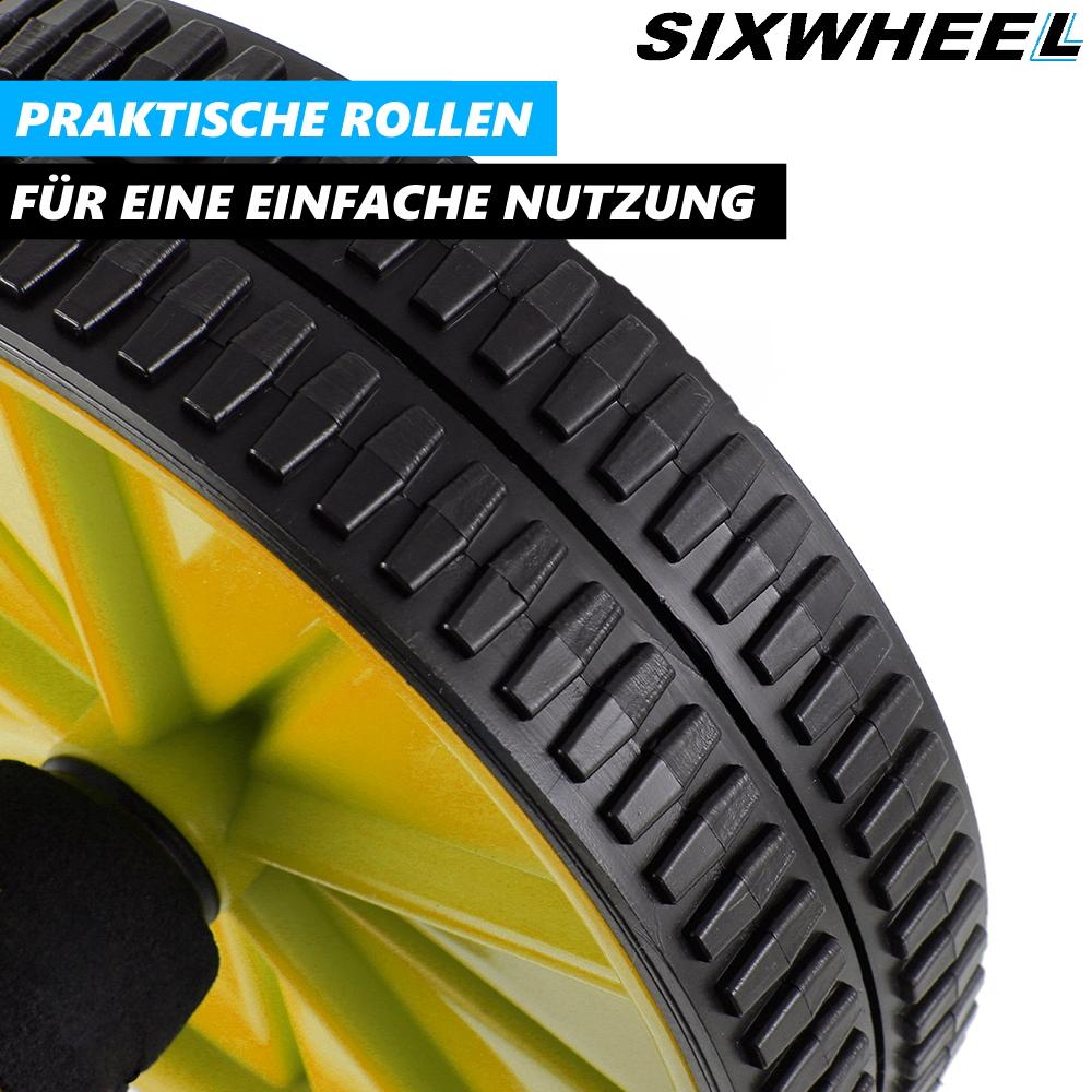 SIXWHEEL Abdominal Roller Abdominal Trainer Abdominal Muscle Trainer AB Roller Incl.. Knee Mat