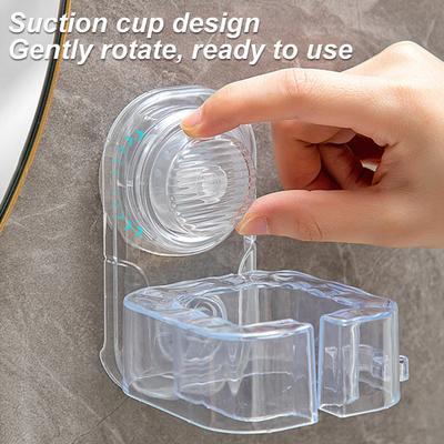 Hair Dryer Holder Storage Rack with Suction Cup Strong Load-bearing Easy To Install Wall-Mounted Hair Dryer Stand Bathroom Organizer