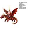Weihnachtsmann reitet auf einem Drachen Ornamente Fantasy-Thema Weihnachtsmann auf Drache Weihnachtsdekoration 2D Acryl Hängedekoration für Weihnachtsbaum