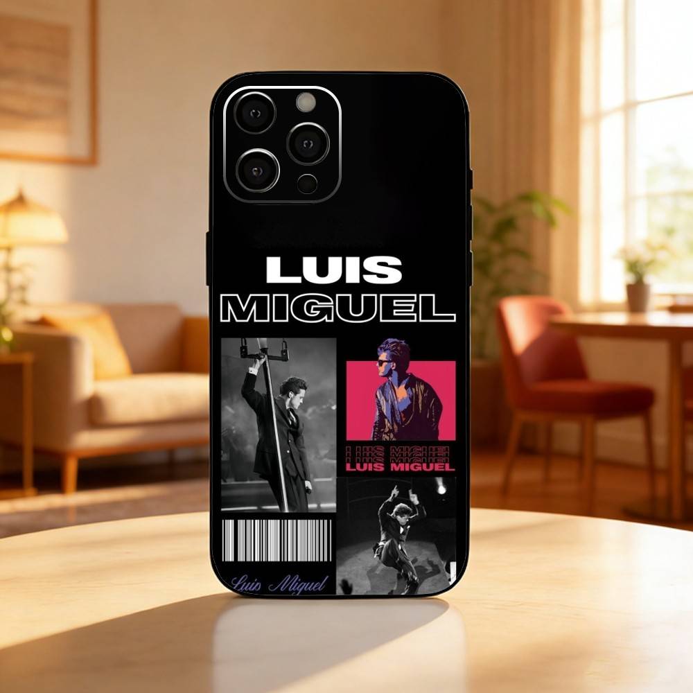 L-Luis Miguel El Sol de Mexico Phone Case For iPhone17,16,15,14,13,12 Plus,Max Soft Silicone Black Cover iPhone17PRO