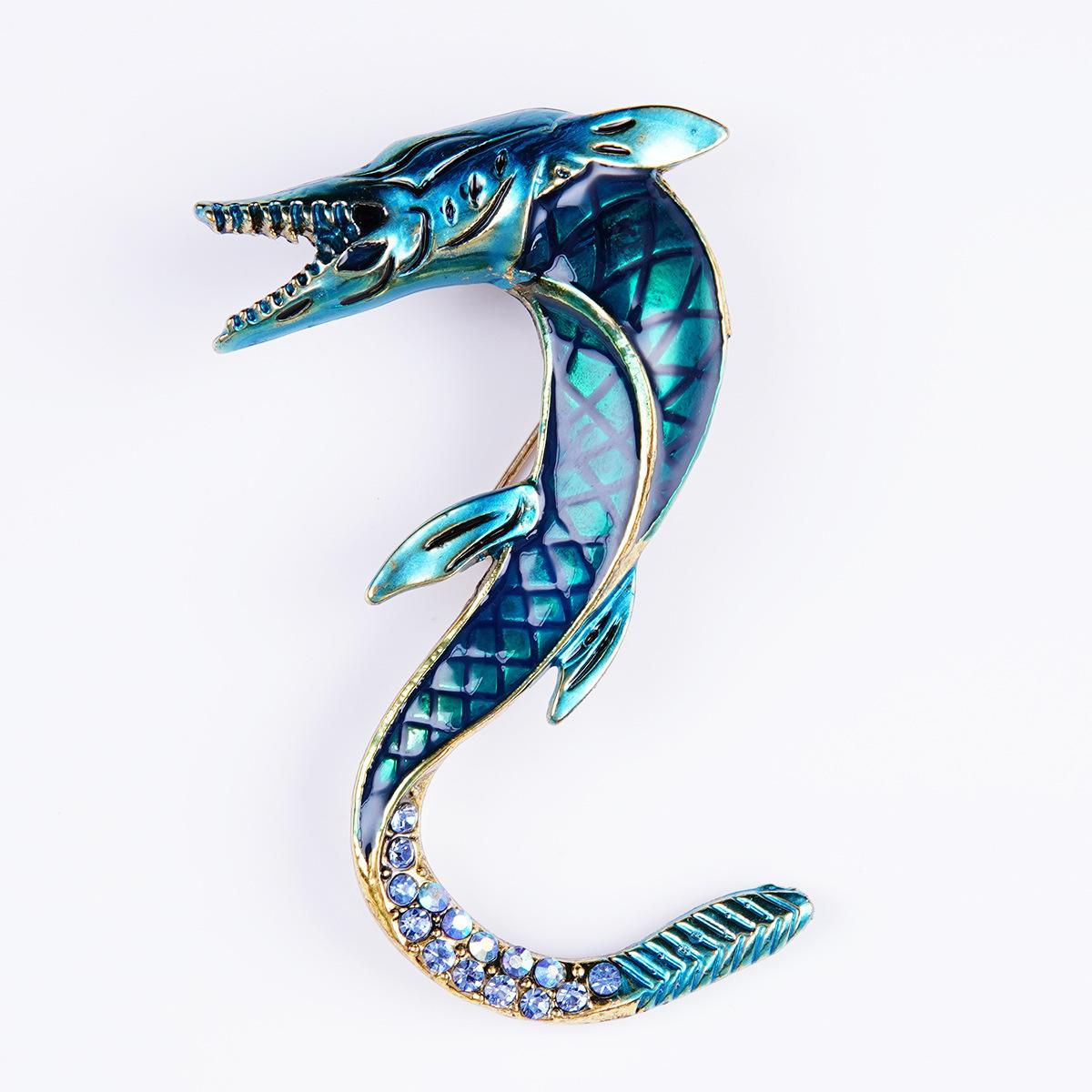 

Модные трендовые аксессуары Брошь в виде морского животного в виде рыбы-меч для женщин Анти-световая брошь синий