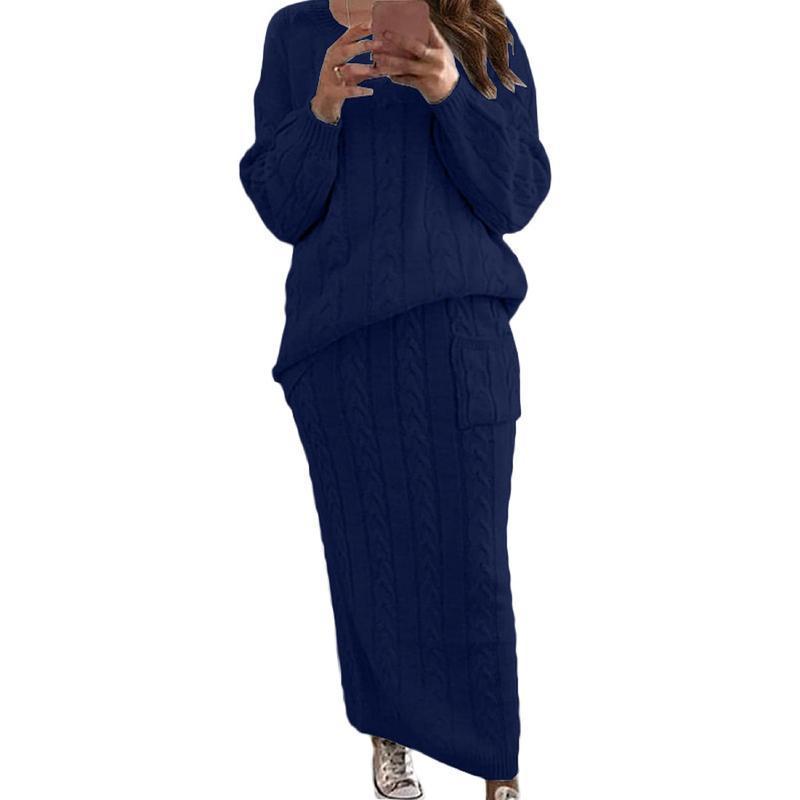 S67314 Cable Knit Sweater Dress Set