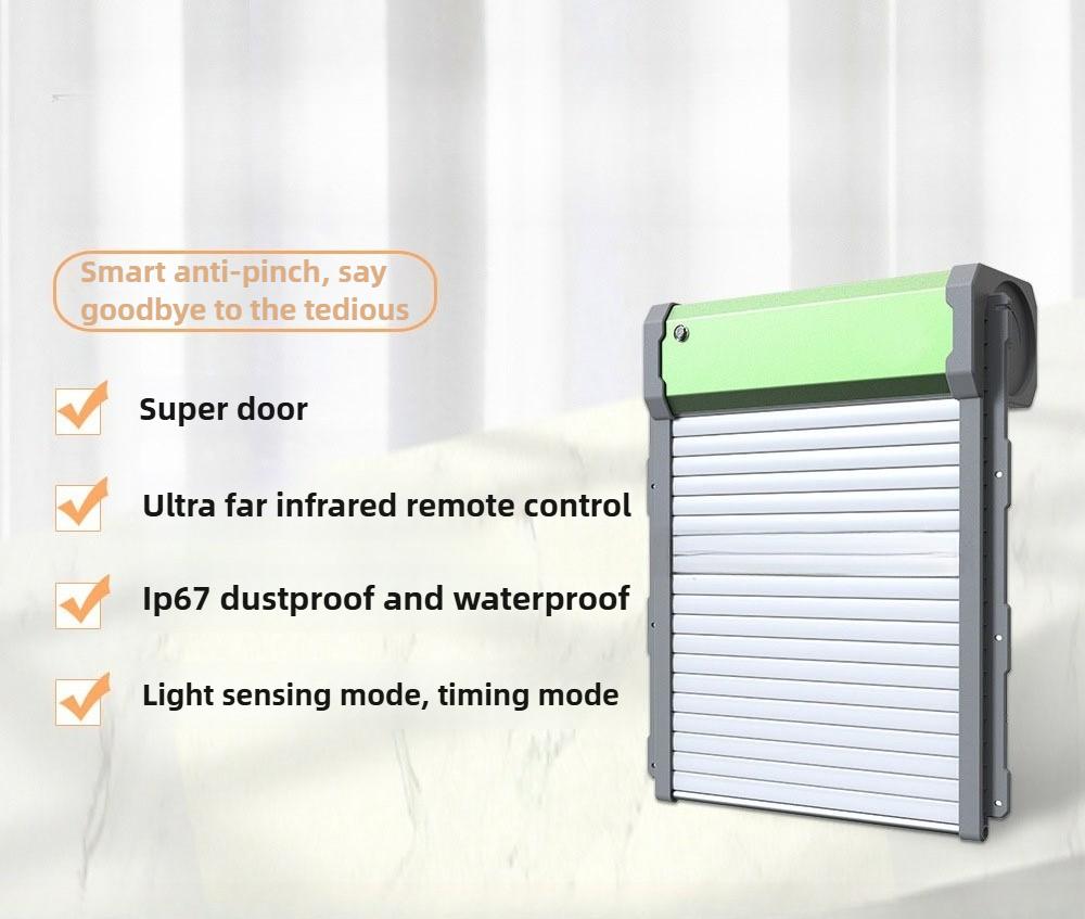 Автоматическая дверь для курятника на солнечных батареях с инфракрасным дистанционным управлением для домашнего курятника, водонепроницаемая, морозостойкая, дверца для домашних животных