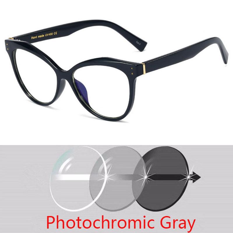 Big Cat Eyes Glasses Women Luxury Steampunk Photochromic Prescription Myopia Glasses 0 To -6 0