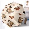 1pc Dogs Hearts Automatic Open/close Umbrella, 8-Rib Sturdy Structure, Portable Travel Umbrella, Parties, Everyday Use, Outdoor Accessory F39