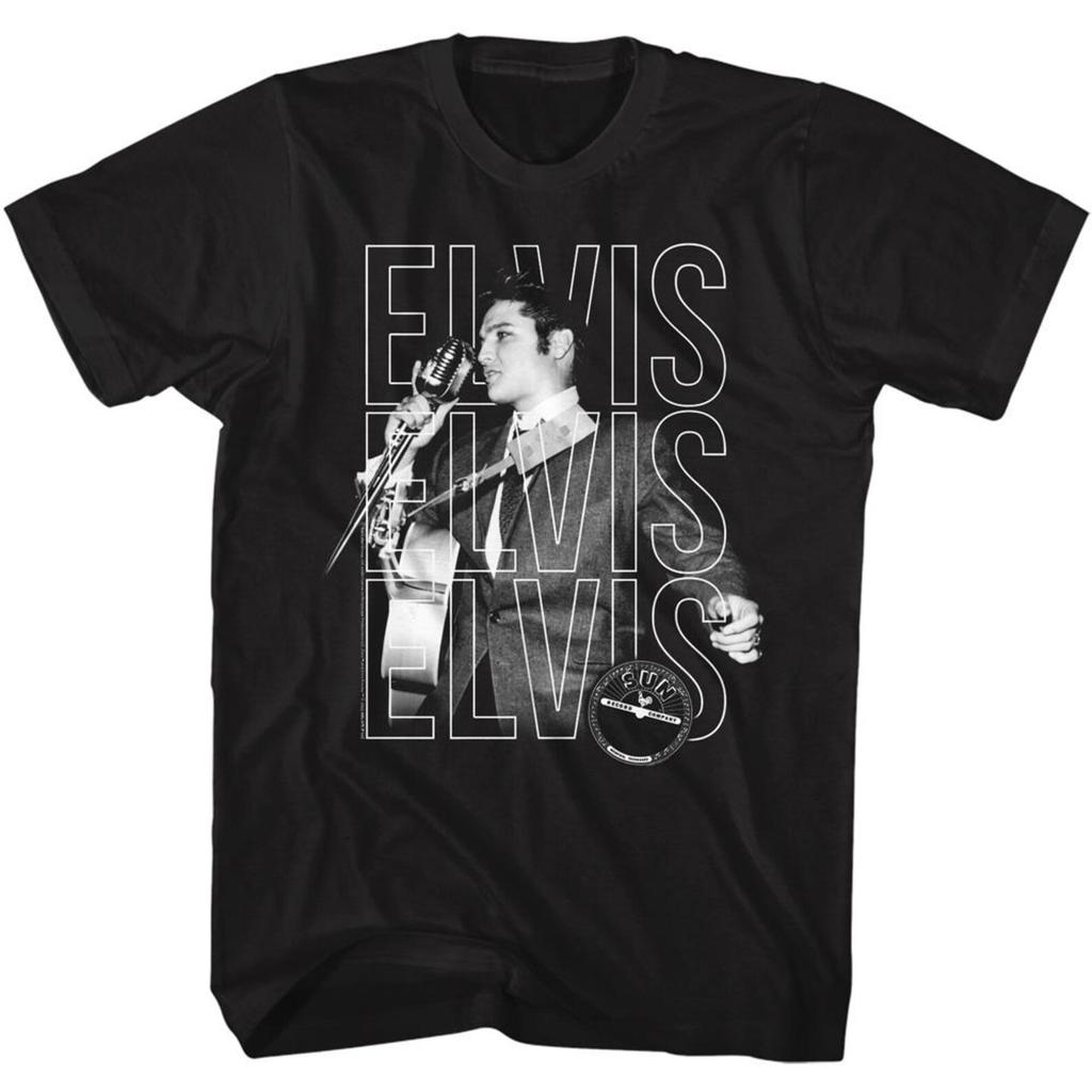 Elvis Sun Records Repeat Black Shirts