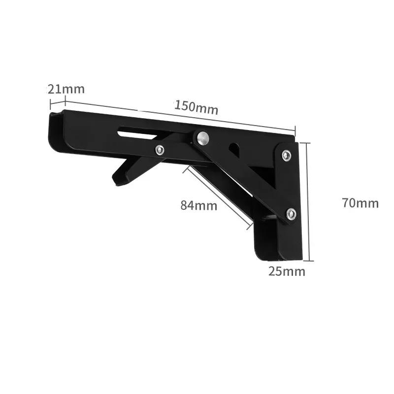 2ks ocelových skládacích držáků 6/8 palce, nastavitelné nástěnné trojúhelníkové skládací úhlové police na stůl