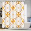 Modern Bathroom Shower Curtain With Butterfly Pattern Orange Floral Print Polyester Fabric For Home Decor In White (180X200Cm)