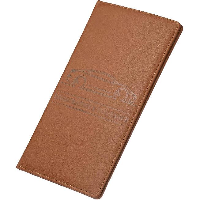 

HARFINGTON Car Registration and Insurance Holder 9.65 x 4.92 PU Leather Vehicle Glove Box Organizer Storage Accessories Men Women Car ID Holder for темно-коричневого